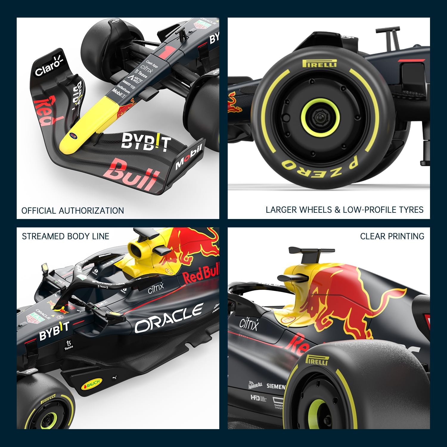RASTAR Red Bull F1 Car 1/18 Scale RC Car, 2022 Oracle Red Bull Racing F1 Remote Control Car Red Bull Formula 1 RB18 2022 Sergio Perez, Dark Blue 2.4G F1 Model car for Kids Adults