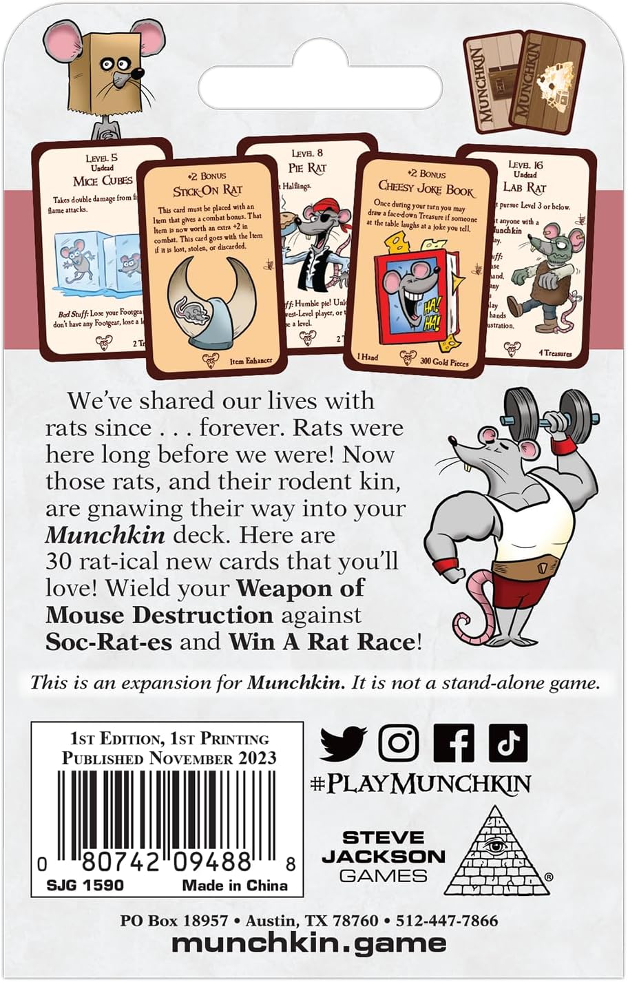 Steve Jackson Games | Munchkin Rats | Card Game | English