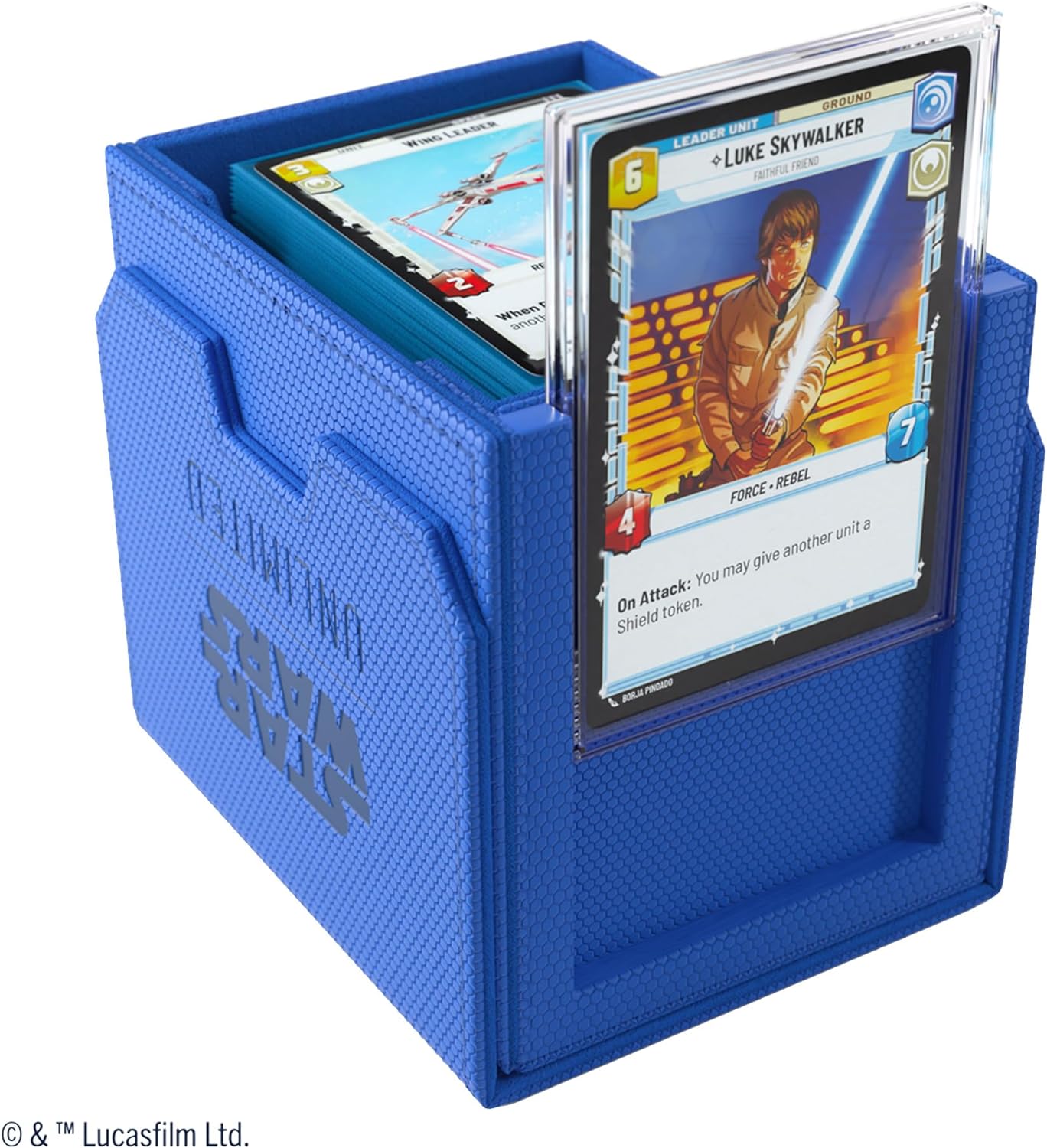 Gamegenic Deck Pod | ¡Lleva tu Experiencia de Juego a un Nuevo Nivel | Caja para Mazos Premium | Caben 60 Cartas con Doble Funda | Diseñado para Star Wars Unlimited TCG | Azul, Color (GGS20157ML
