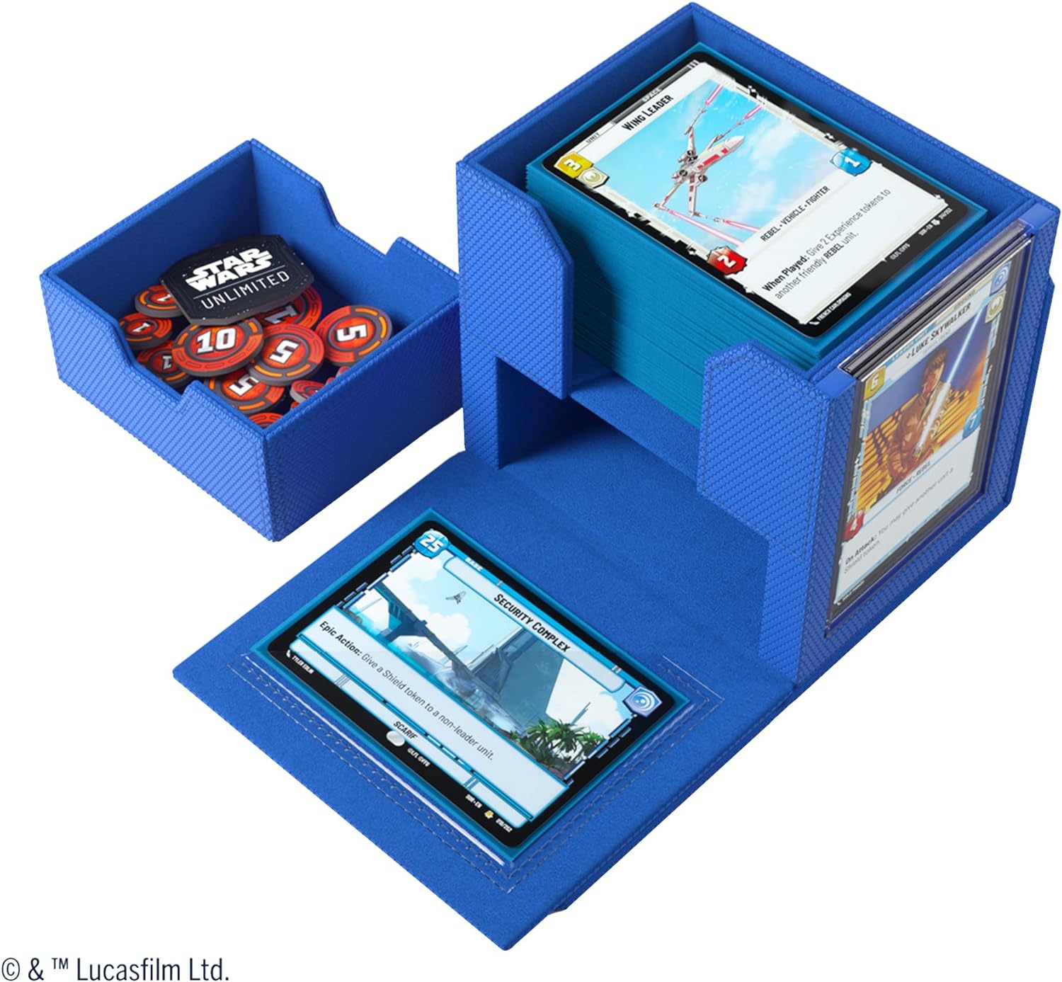 Gamegenic Deck Pod | ¡Lleva tu Experiencia de Juego a un Nuevo Nivel | Caja para Mazos Premium | Caben 60 Cartas con Doble Funda | Diseñado para Star Wars Unlimited TCG | Azul, Color (GGS20157ML
