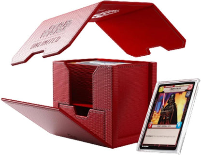 Gamegenic | Star Wars Unlimited Deck Pod | ¡Lleva tu Experiencia de Juego a un Nuevo Nivel! | Caja para Mazos Premium | Caben 60 Cartas con Doble Funda | Diseñado para Star Wars Unlimited TCG | Rojo