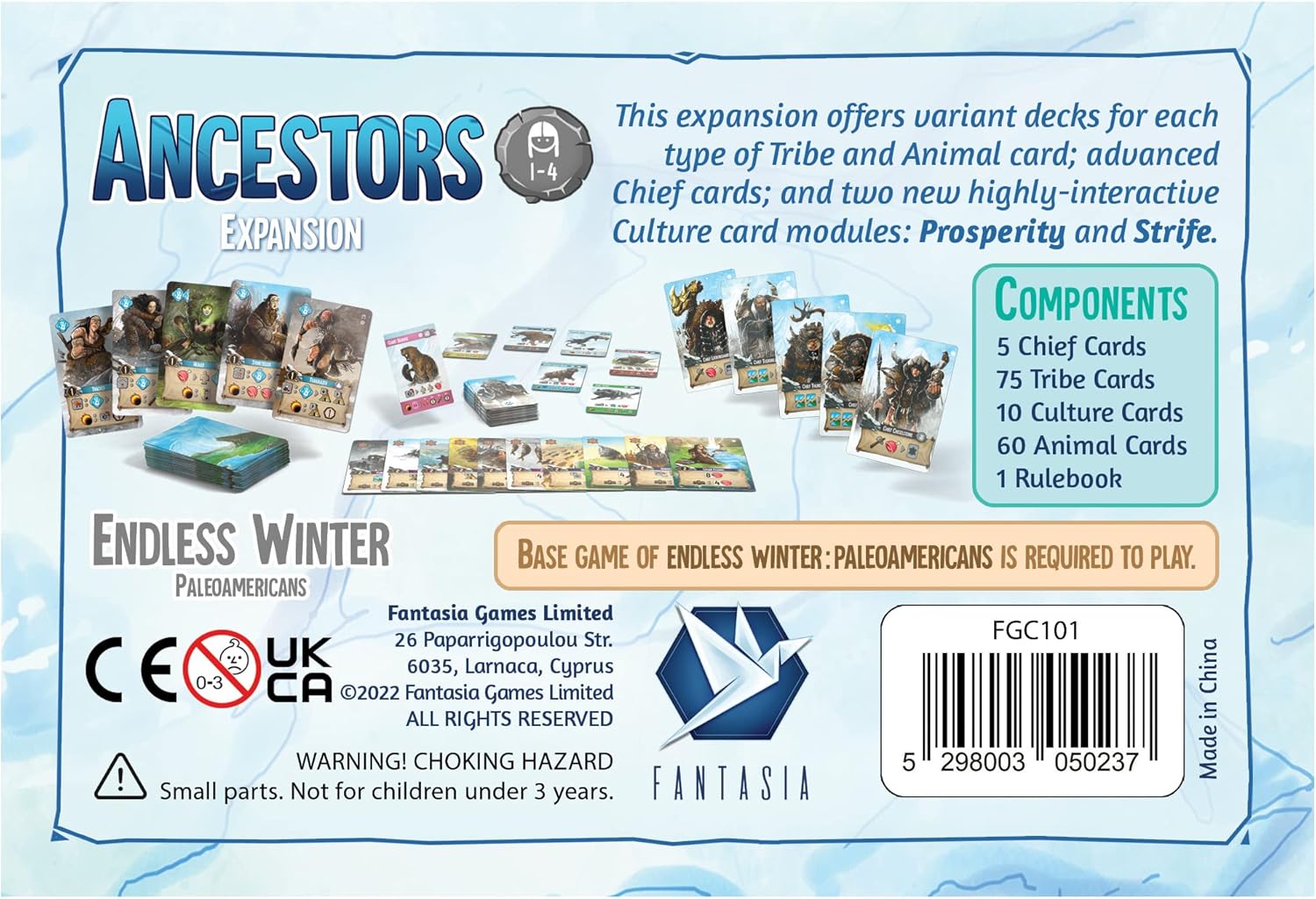 Endless Winter Paleoamericans Ancestors Board Game Expansion | Prehistoric Strategy Game for Adults and Kids | Ages 12+ | 1-4 Players | Average Playtime 60-90 Minutes | Made by Fantasia Games