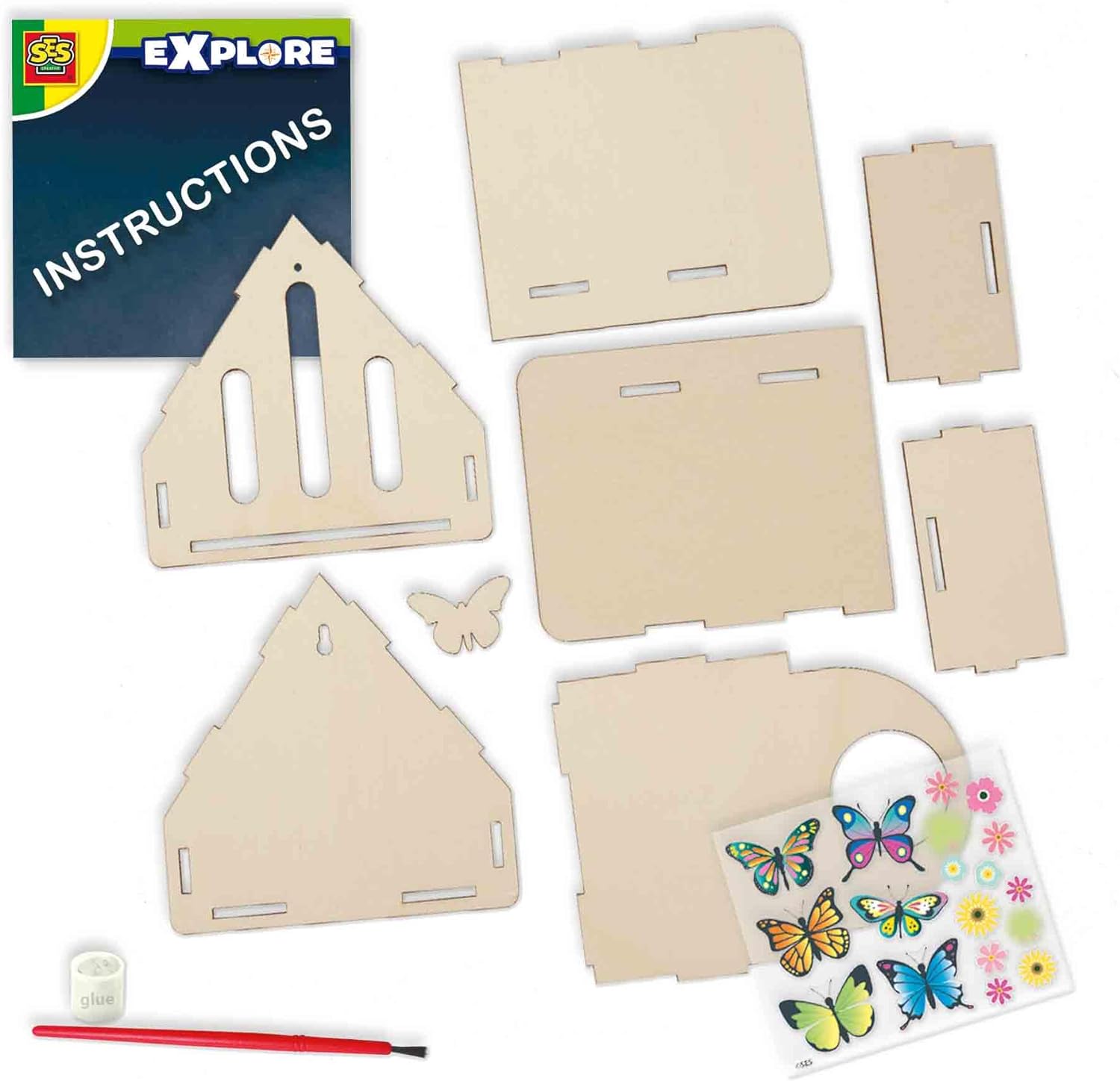 SES Creative 25204 - Butterfly Hotel, self-Assembly, Discover Nature Set for Children