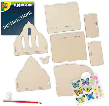 SES Creative 25204 - Butterfly Hotel, self-Assembly, Discover Nature Set for Children