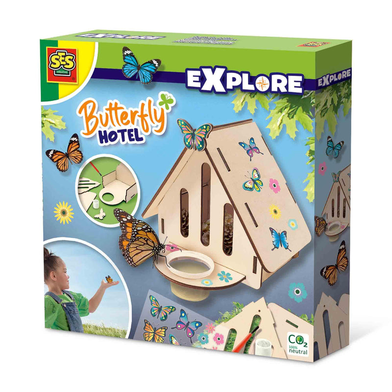 SES Creative 25204 - Butterfly Hotel, self-Assembly, Discover Nature Set for Children