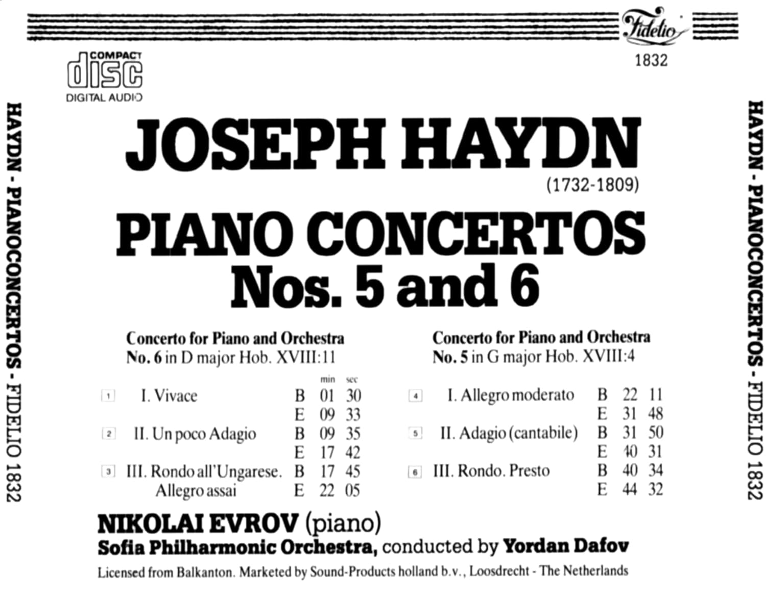 HAYDN- PIANO CONCERTOS NO. 5 & 6 _ EVROV