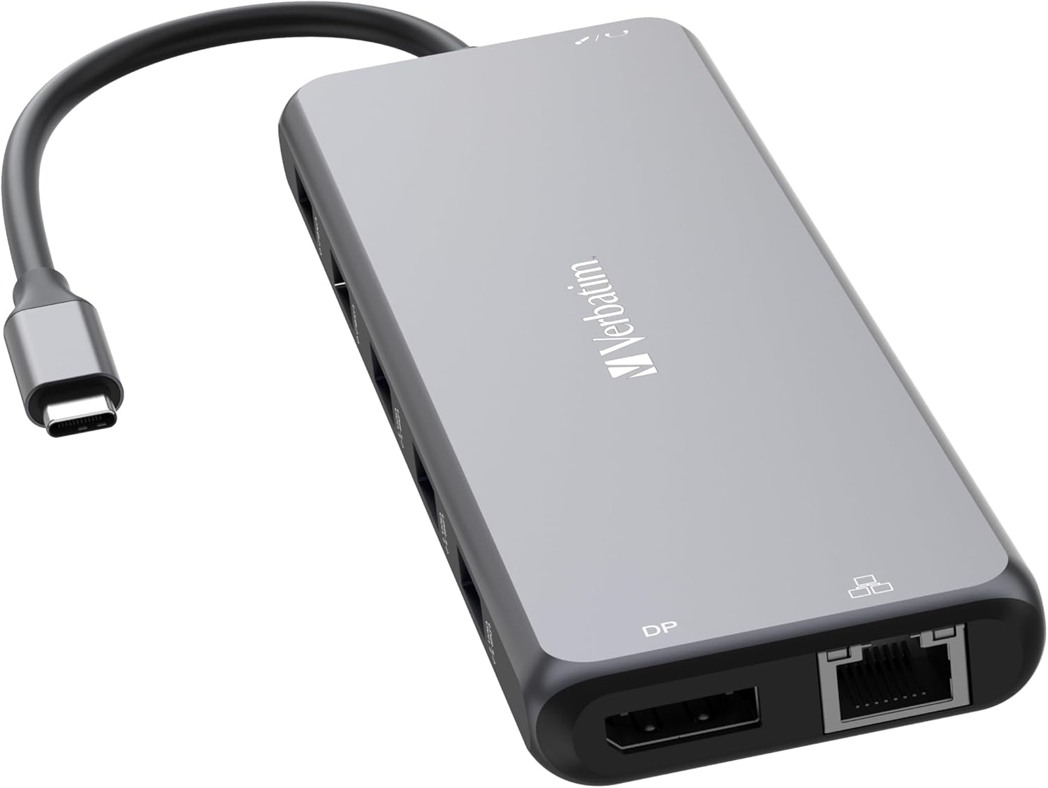 Verbatim USB C Hub 13-in-1 Multiport Adapter USB-C to HDMI, RJ45, USBA-A and USB-C PD, with SD Card Reader, for Mac, MacBook Pro/Air, iPad Pro, Thinkpad, Windows Computer, Laptop and Co USB-C PRO MULT
