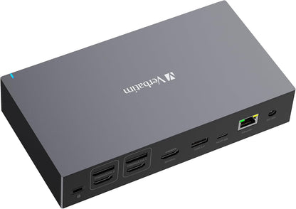 Verbatim USB-C Pro Docking Station, 17 in 1, adattatore multiporta a HDMI 4K e 8K, USB-A e USB-C, PD 100 W, AUX, lettore di schede per Mac/Windows Laptop e Co