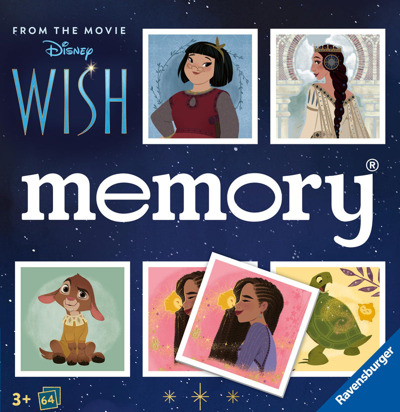 Ravensburger 22595 Disney Memory Game Classic for The Whole Family from 3 Years Where no Wish Remains unfulfilled