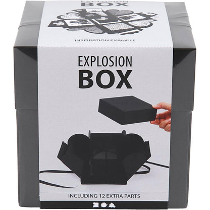 Creative 25378 Explosion Box, Size 7 cm x 7 cm x 7.5 cm + 12 cm x 12 cm x 12 cm, Black