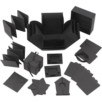Creative 25378 Explosion Box, Size 7 cm x 7 cm x 7.5 cm + 12 cm x 12 cm x 12 cm, Black