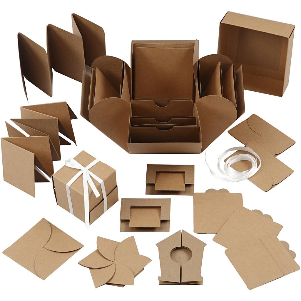 Creative 25380 Explosion Box, Size 7 cm x 7 cm x 7.5 cm + 12 cm x 12 cm x 12 cm, Sprig