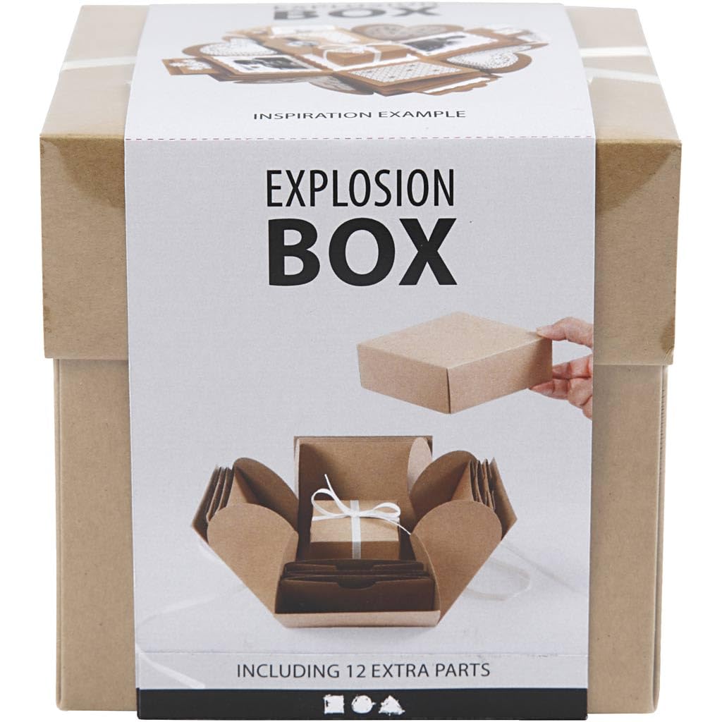 Creative 25380 Explosion Box, Size 7 cm x 7 cm x 7.5 cm + 12 cm x 12 cm x 12 cm, Sprig