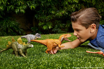 Mattel- Jurassic World Wild Roar Megalosaurus Figuras de Acción, Multicolor (HTK73