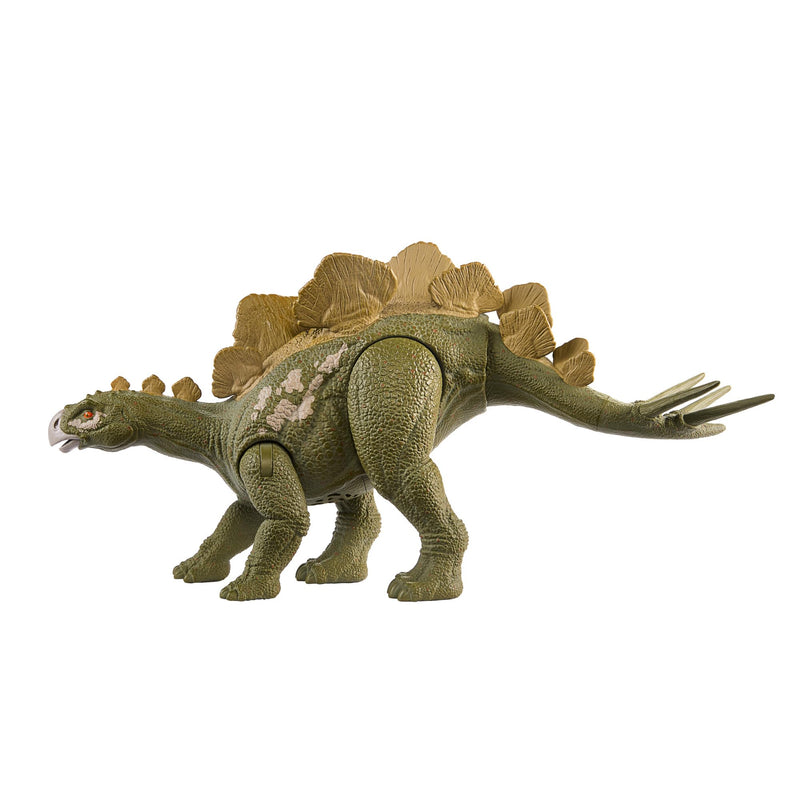 Mattel Jurassic World Wild Roar Hesperosaurus Dinosaur Figure with Continuing Roar Sound & Attack Action, Posable Physical Toy & Digital Play, HTK69