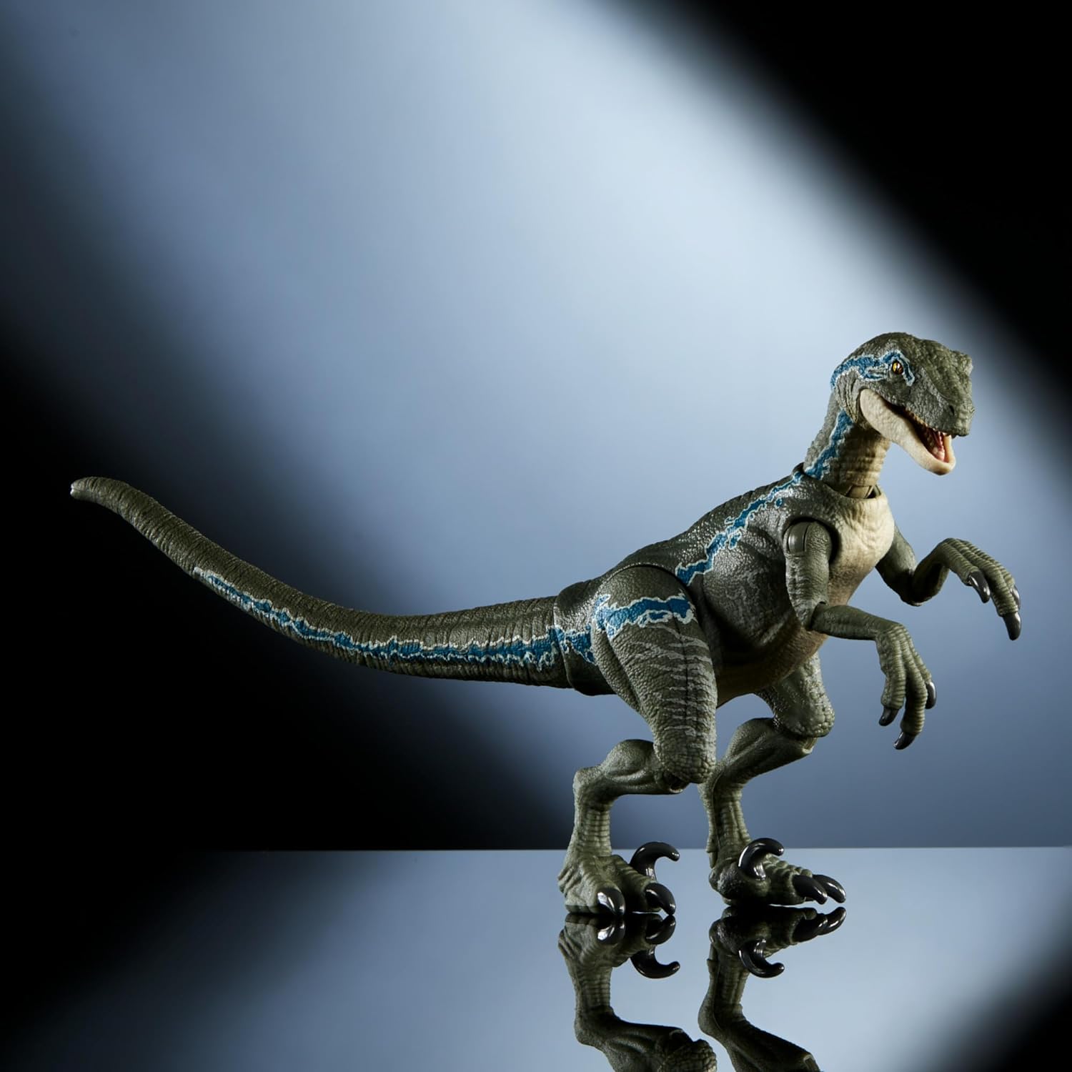 Jurassic World Hammond Collection Velociraptor Blue Dinosaur Figure, Premium Design & Articulation, Collectible Toy, HTV62