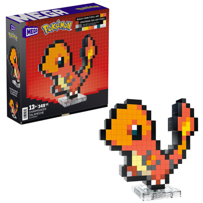 Mega Pokémon Pixel Art Charmander 349 Bloques de construcción, Estilo Retro pixelado, decoración para coleccionistas, Juguete +13 años (HTH76)