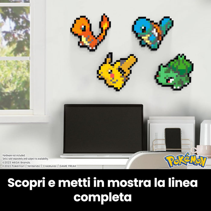 Mega Pokémon Pixel Art Charmander 349 Bloques de construcción, Estilo Retro pixelado, decoración para coleccionistas, Juguete +13 años (HTH76)
