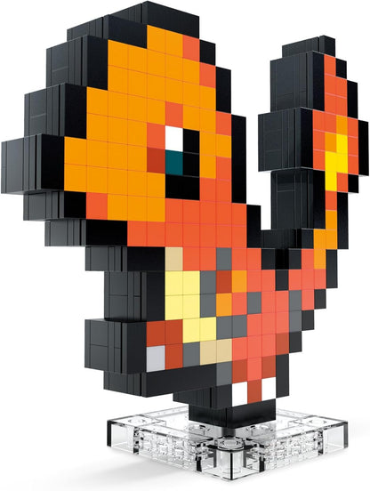 Mega Pokémon Pixel Art Charmander 349 Bloques de construcción, Estilo Retro pixelado, decoración para coleccionistas, Juguete +13 años (HTH76)