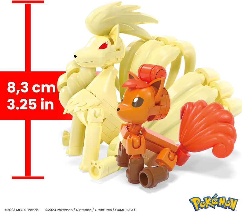 MEGA Pokémon Evolución de Vulpix Pack 2 Figuras (Vulpix y Ninetales) 145 Bloques de construcción, Juguete +7 años (Mattel HTH79