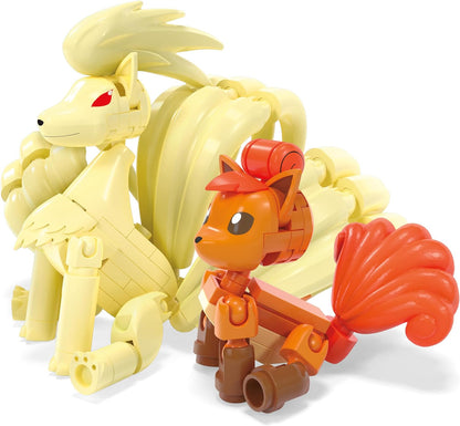 MEGA Pokémon Evolución de Vulpix Pack 2 Figuras (Vulpix y Ninetales) 145 Bloques de construcción, Juguete +7 años (Mattel HTH79