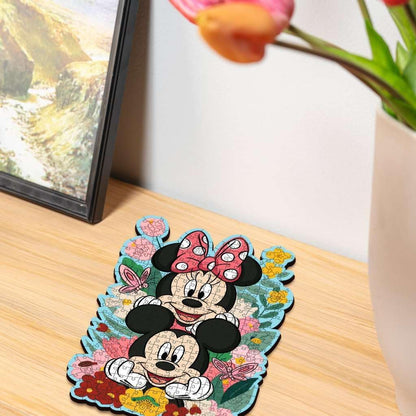 Wooden Puzzle 300 Teile - Disney Mickey & Minnie: Geformtes Holz-Puzzle