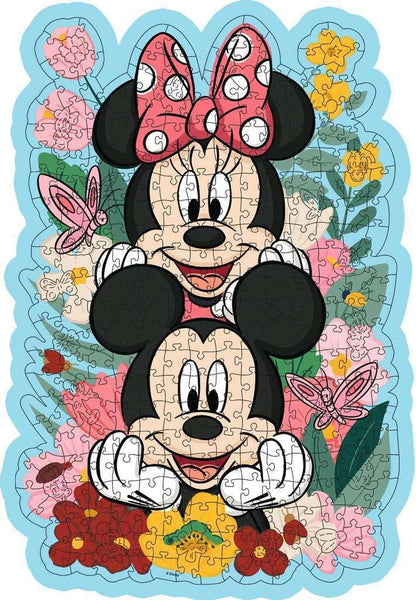 Wooden Puzzle 300 Teile - Disney Mickey & Minnie: Geformtes Holz-Puzzle