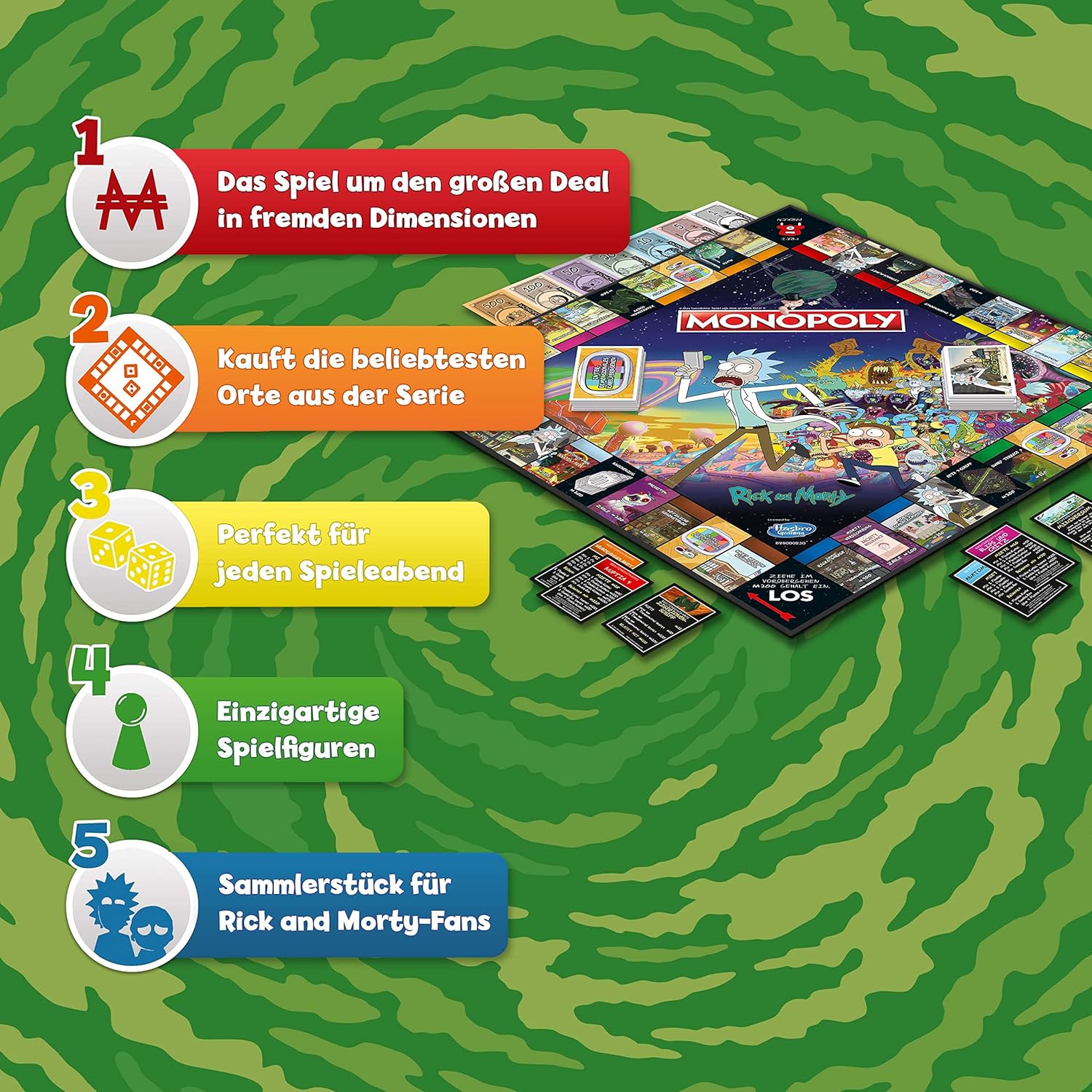 Monopoly - Rick & Morty - Brettspiel für Erwachsene - Alter 17+ - Deutsch