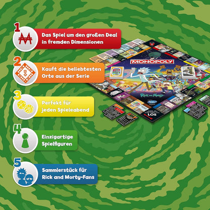 Monopoly - Rick & Morty - Brettspiel für Erwachsene - Alter 17+ - Deutsch
