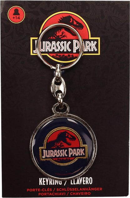 SD TOYS- Llavero Redondo Logo pelicula Jurassic Park, Color Negro (Carat SDTUNI25366