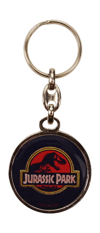 SD TOYS- Llavero Redondo Logo pelicula Jurassic Park, Color Negro (Carat SDTUNI25366