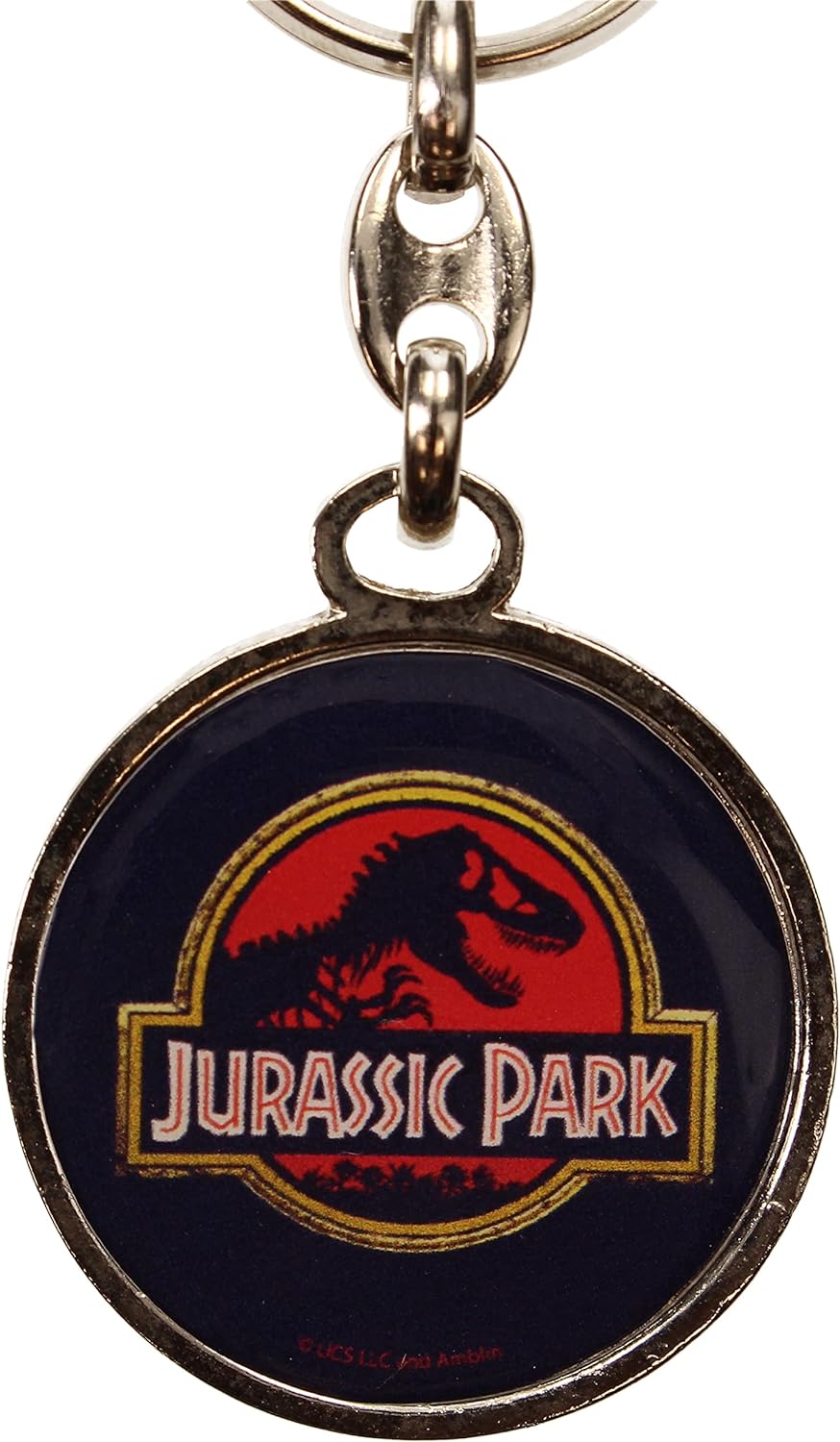 SD TOYS- Llavero Redondo Logo pelicula Jurassic Park, Color Negro (Carat SDTUNI25366