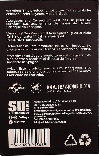 SD TOYS- Llavero Redondo Logo pelicula Jurassic Park, Color Negro (Carat SDTUNI25366