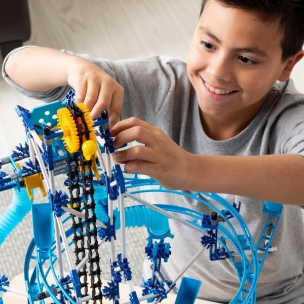 K'Nex - Juego de construcción de 3 modelos de carrera de mármol (motorizado) | Más de 350 piezas, juguete educativo de aprendizaje STEM para niños, construcción de ingeniería para niños, niños y niñas