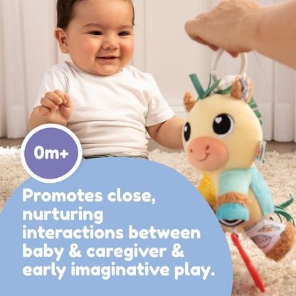 LAMAZE Carson Clydesdale - Clip and Go Baby Pram Toys - Sensory Toys for Babies - Early Learning Baby Toys 0-6 Months and Up - Expertly Designed Newborn Toys - Baby Shower Gifts