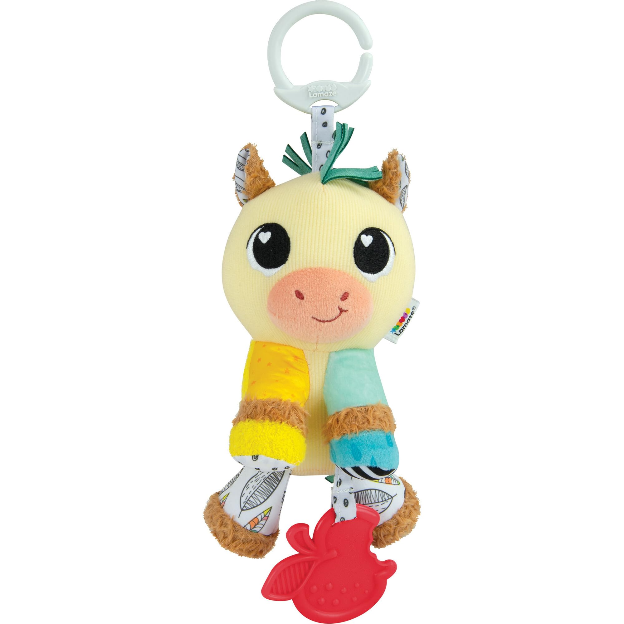 LAMAZE Carson Clydesdale - Clip and Go Baby Pram Toys - Sensory Toys for Babies - Early Learning Baby Toys 0-6 Months and Up - Expertly Designed Newborn Toys - Baby Shower Gifts