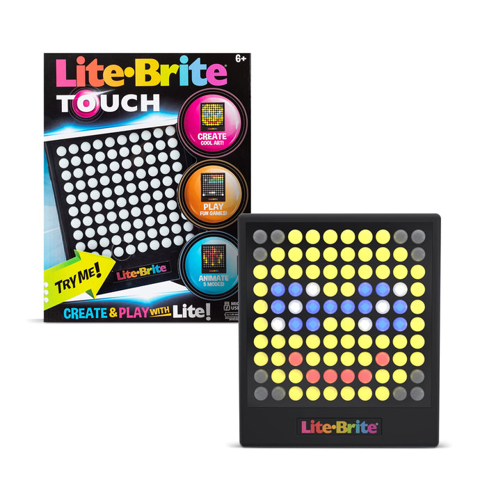 Lite-Brite | Touch | Light Up Drawing Board, LED Board with Colours, Light Up Toys for Creative Play, Glow Art Neon Effect Drawing Board, Light Toys for Kids Ages 4+ | Basic Fun 02355