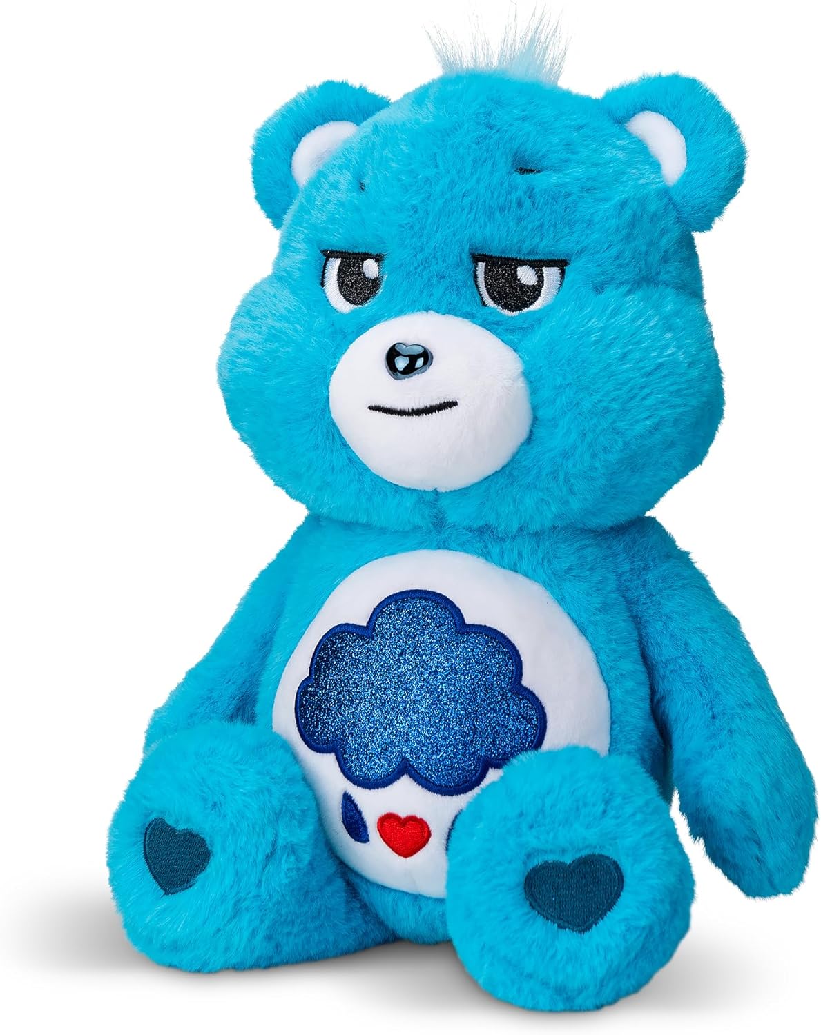 Care Bears , Grumpy Bear 35cm Glitter Belly Plush , Collectable Cute Plush Toy, Cuddly Toys for Children, Soft Toys for Girls Boys, Cute Teddies Suitable for Girls and Boys Ages 4+ , Basic Fun 22132
