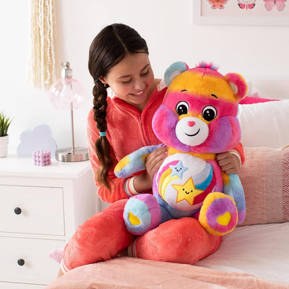 Basic Fun 22314 60cm Jumbo Plush-Dare to Care Bear, Multicolor, Large
