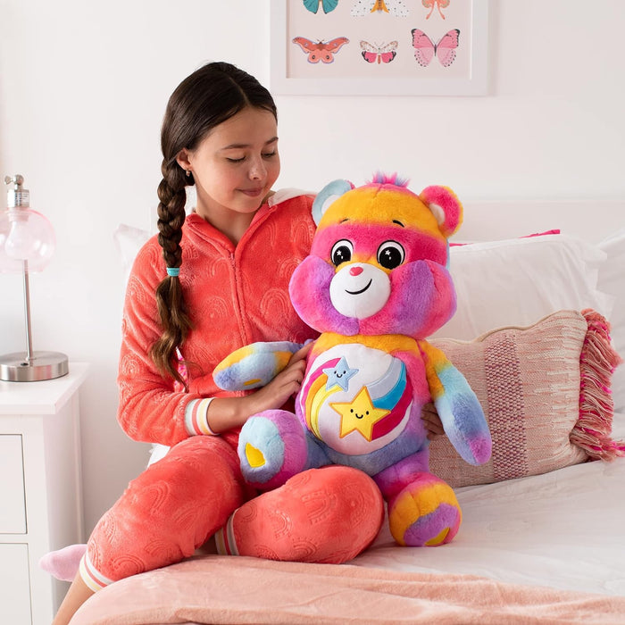 Basic Fun 22314 60cm Jumbo Plush-Dare to Care Bear, Multicolor, Large