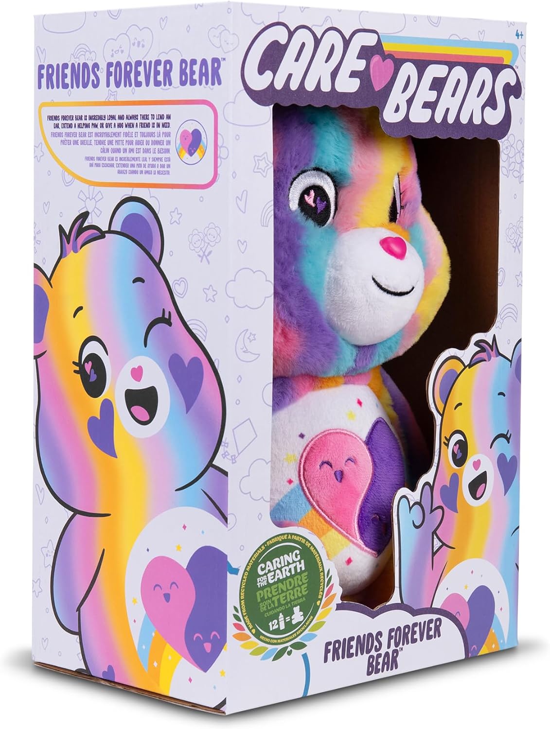 Care Bears | Friend Forever Bear 35cm Medium Plush | Eco Friendly, Collectable Cuddly Toys for Children, Soft Toys for Girls Boys, Cute Teddies Suitable for Girls and Boys Ages 4+ | Basic Fun 22658