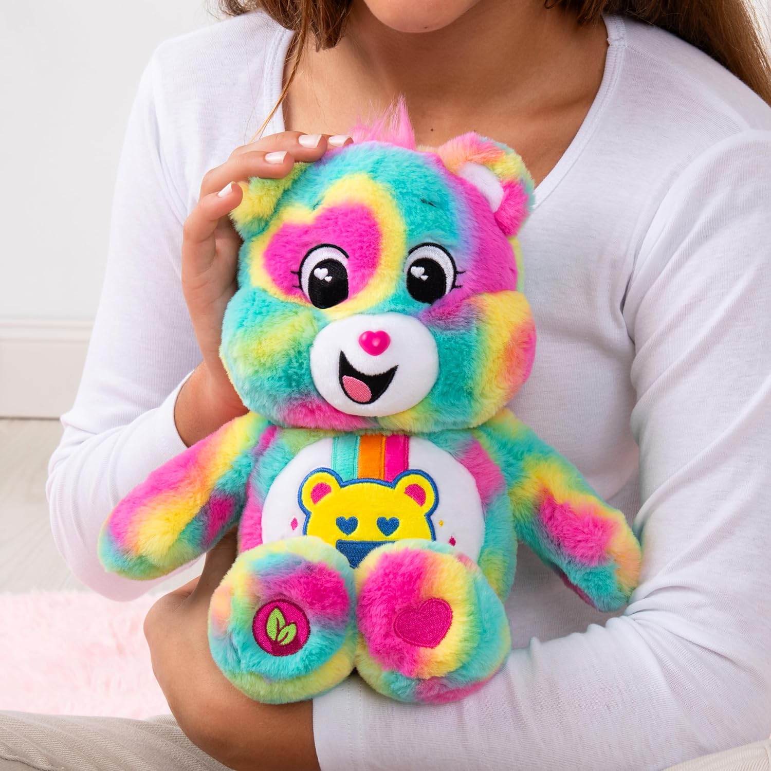 Basic Fun Pflegebären 35cm Mittlerer Plüsch Good Vibes Bär (umweltfreundlich