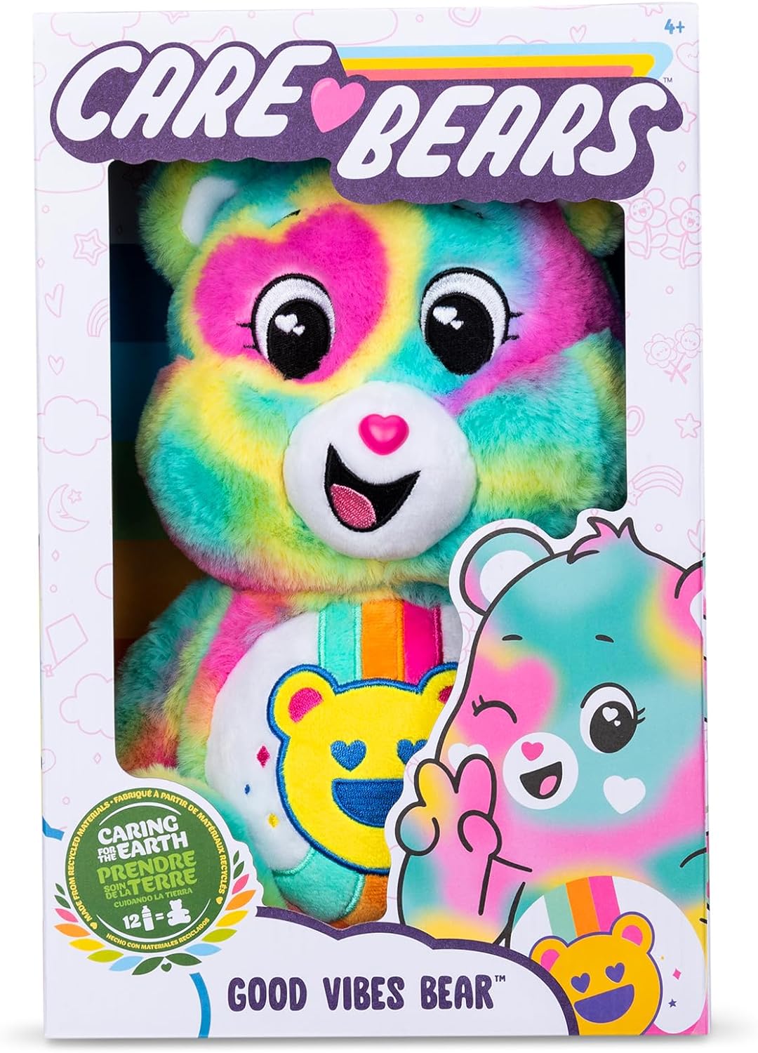 Basic Fun Pflegebären 35cm Mittlerer Plüsch Good Vibes Bär (umweltfreundlich