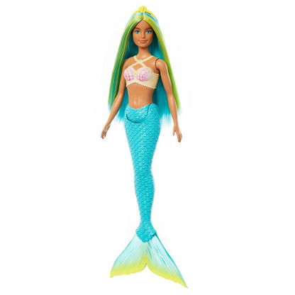 Barbie Mermaid Dolls with Fantasy Hair and Headband Accessories, Mermaid Toys with Shell-Inspired Bodices and Colorful Tails, HRR03