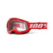 100% Strata 2 Goggle Red / Clear Lens