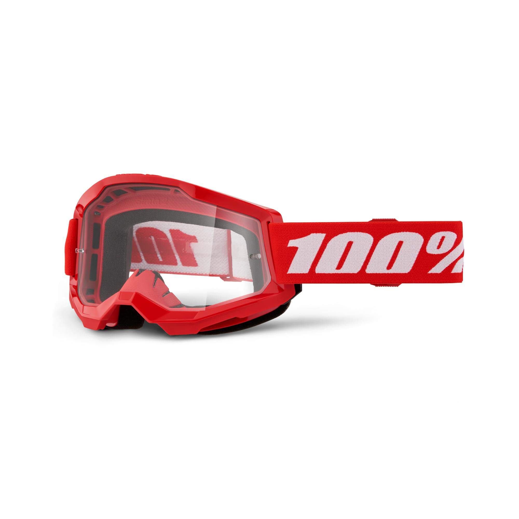 100% Strata 2 Goggle Red / Clear Lens
