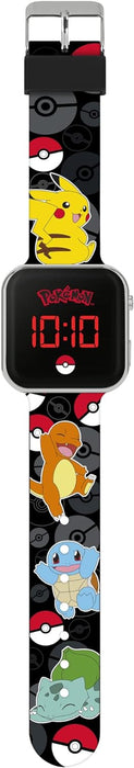 Pokémon Black LED Watch with Printed Character Strap POK4322