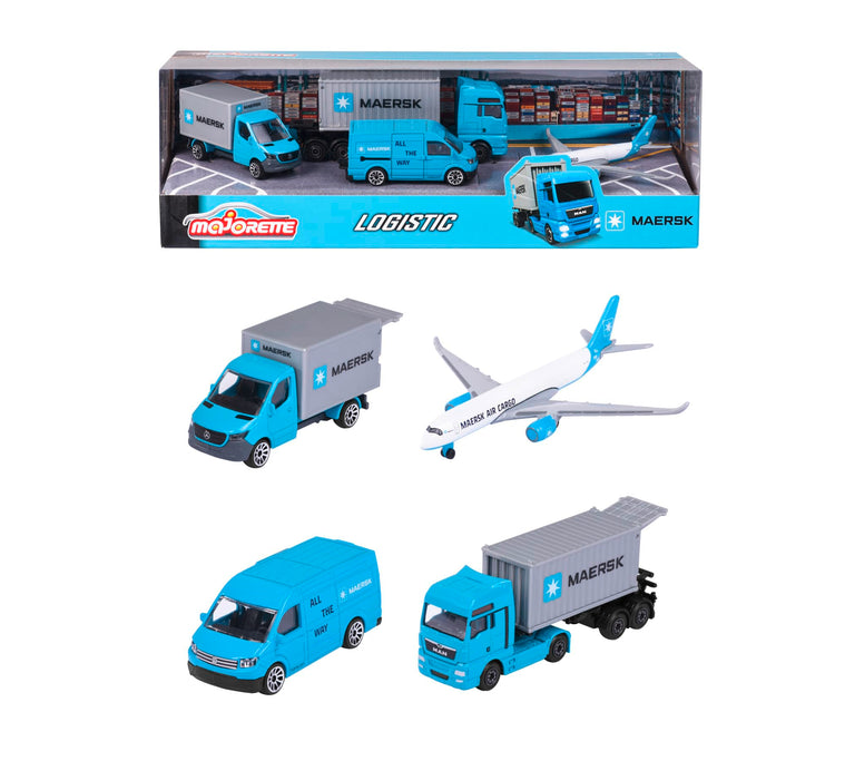 Majorette 212057290 MAERSK Transport Vehicles (Gift Set) Airplane, truck Die-cast