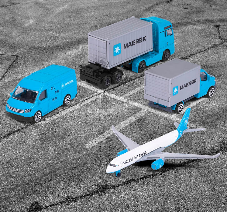 Majorette 212057290 MAERSK Transport Vehicles (Gift Set) Airplane, truck Die-cast