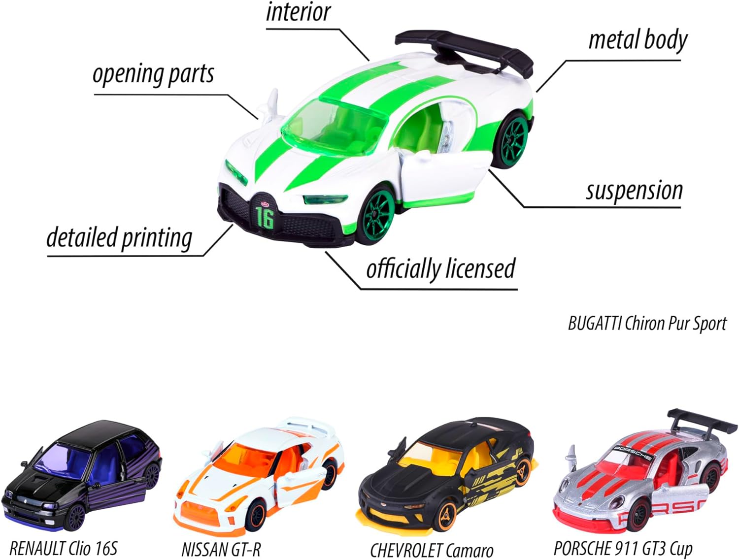 Majorette - Set de 5 Coches Edicion Limitada 10 - Maquetas de vehiculos de Juguete en Metal Fundido a presión, suspensión, 7,5 cm,para niños a Partir de 3 años (212054035)